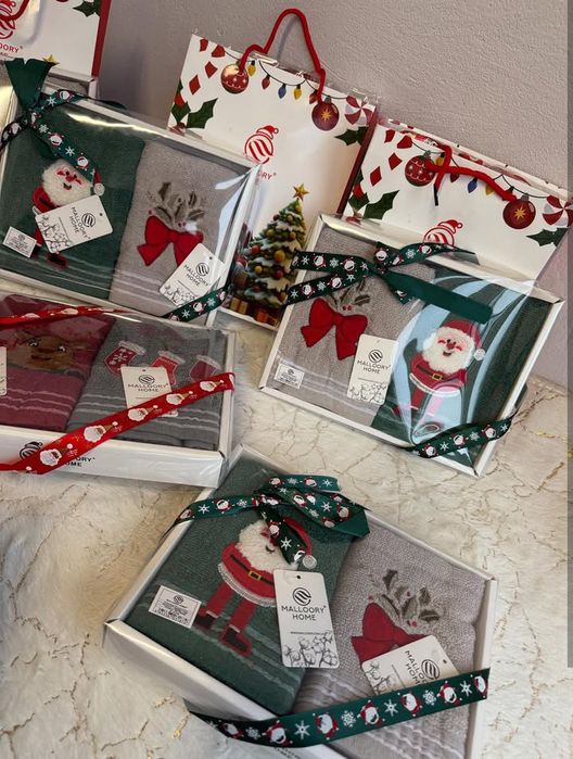 Подарунковий набір рушників махрових новорічний 3 шт.