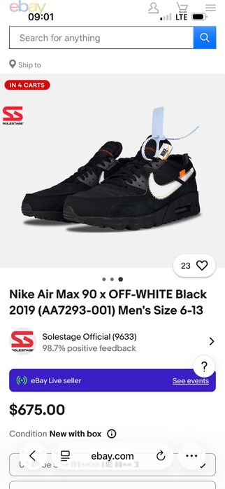 Nike Air Max 90 x OFF-WHITE Black