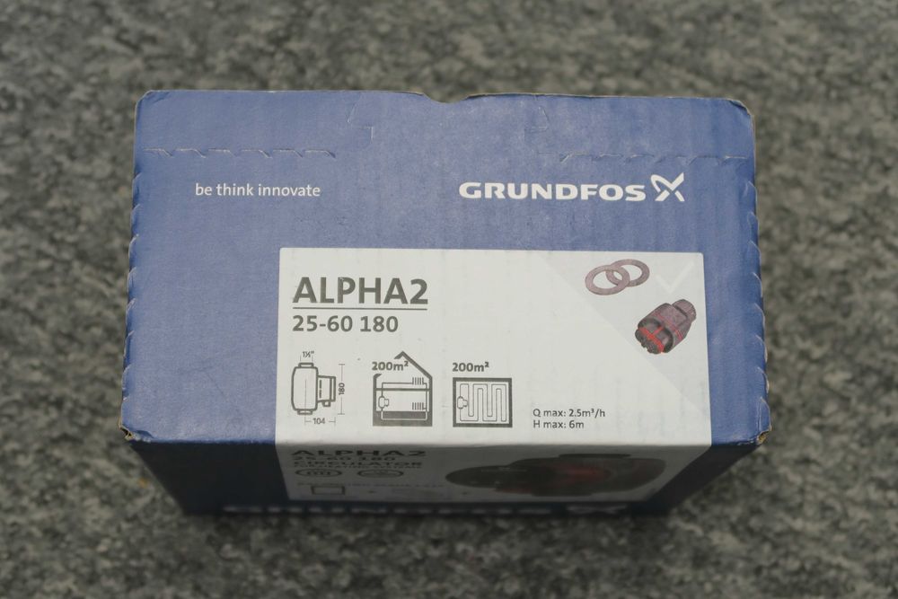 NOWA pompa obiegowa Grundfos ALPHA2 25 - 60 180 model E, autoadapt