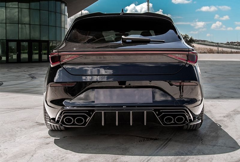DIFUSOR TRASEIRO PARA CUPRA LEON 2020-2024 - PRETO BRILHO