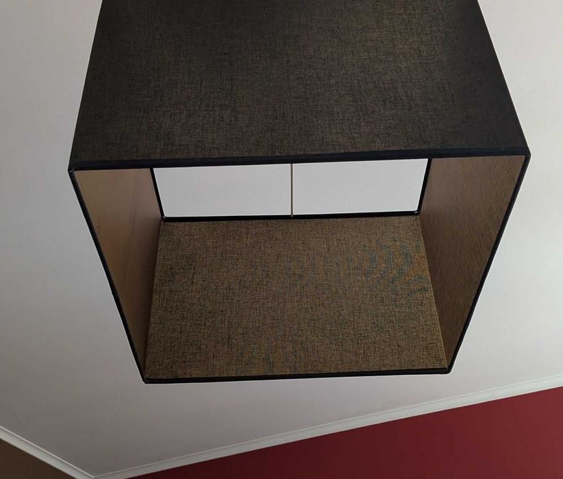Candeeiro sala de teto suspenso tecido -  Quadrado