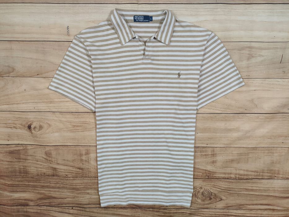 POLO RALPH LAUREN Koszulka Polo w Paski Męska Logowana r. L