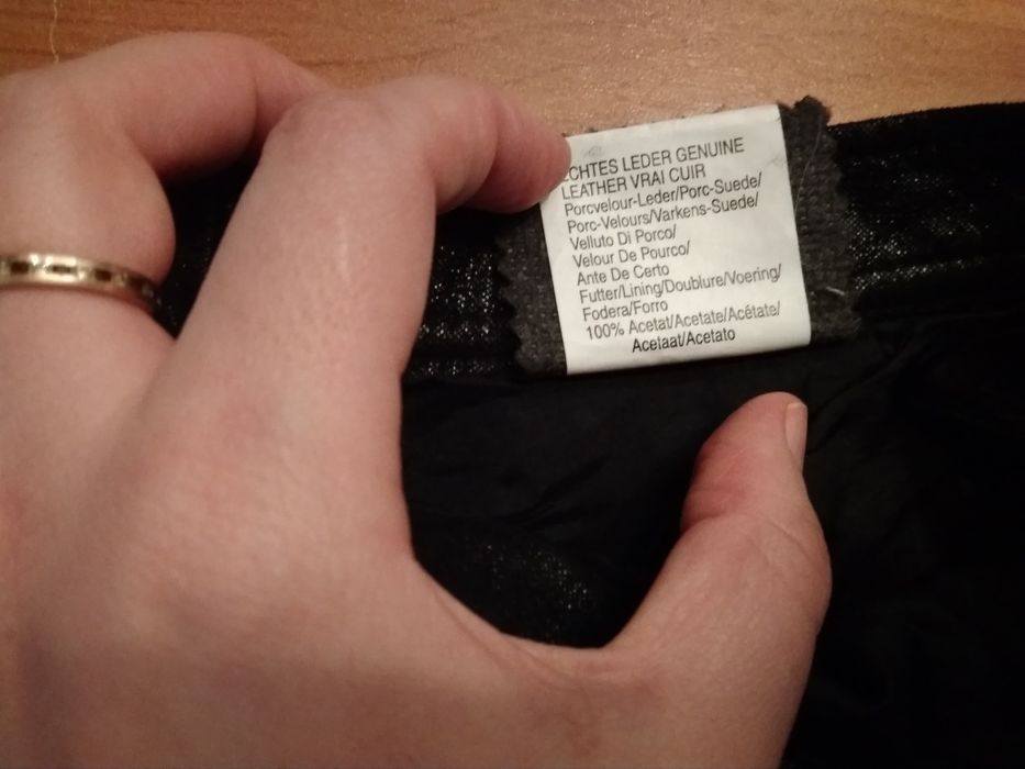 Spodnie skóra 100% połyskujący zamsz