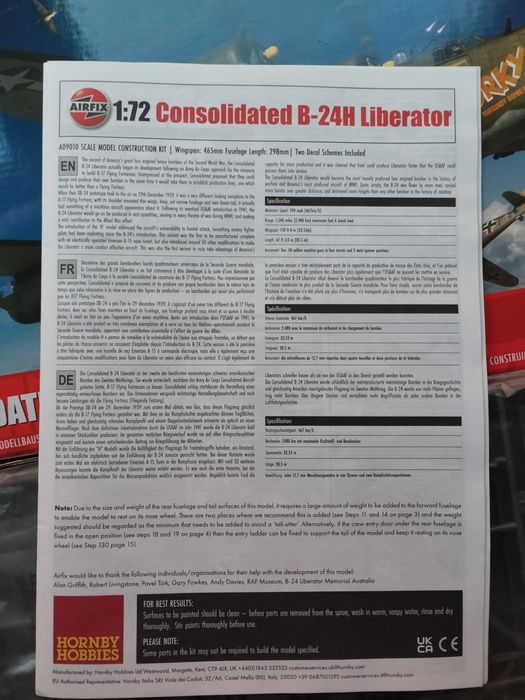 1/72 Airfix 09010 Consolidated Vultee B-24 H Liberator USAAF modelismo