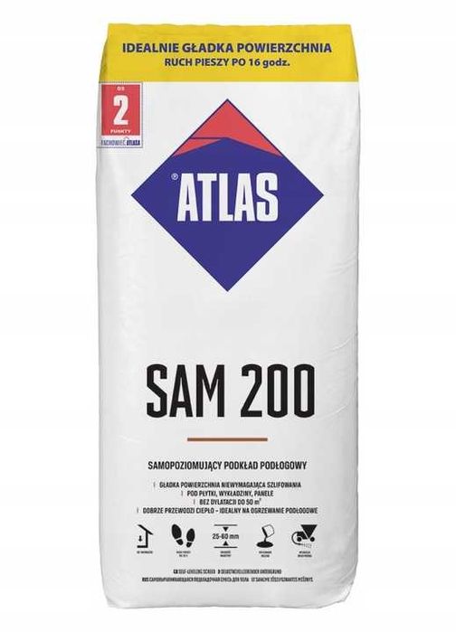 Atlas SAM 200 Zaprawa Samopoziomująca 25 kg podkład podłogowy