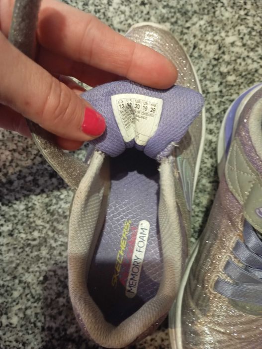 Sketchers glitter sapatos infantis tamanho 30 como novo