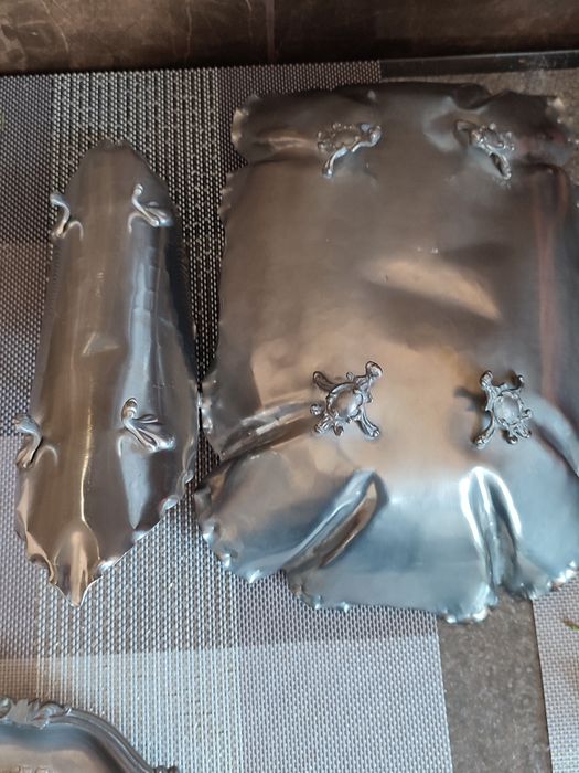 Вінтажна ваза блюдо фруктовниця олово, Італія