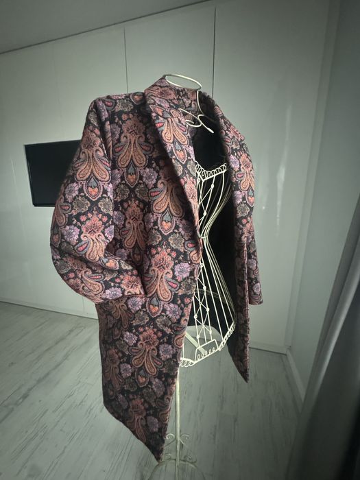 Żakardowy płaszczyk wiosenny 158 XS