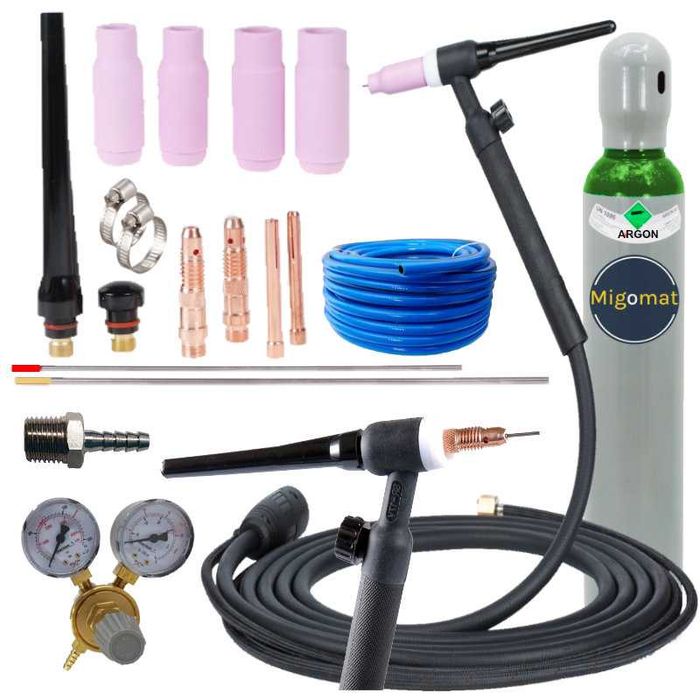 Uchwyt spawalniczy TIG LIFT SR-17V 4M ZAWOREK kompletny zestaw z zaworkiem do spawania MIGOMATEM