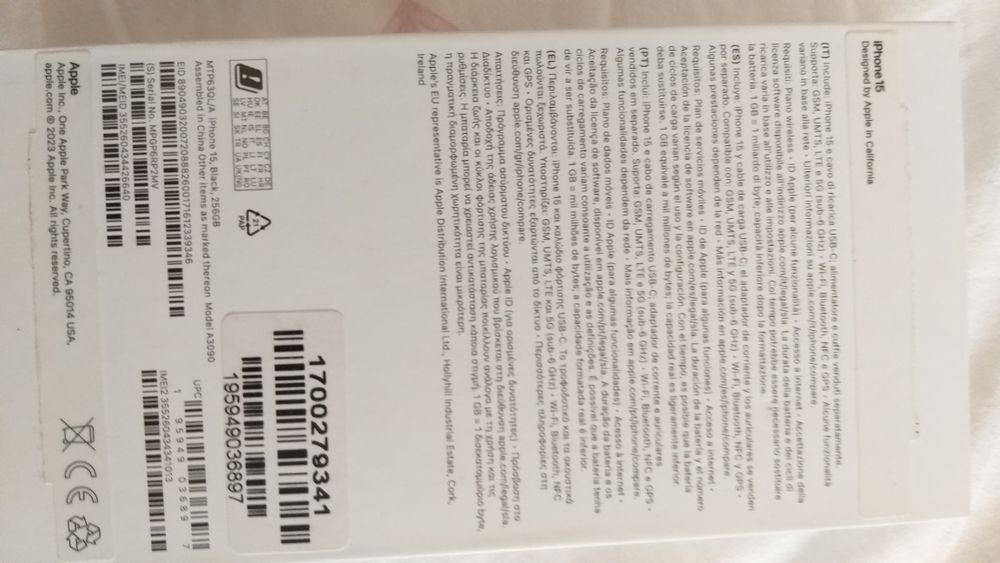 Iphone 5 e  15 black 256 gb caixas