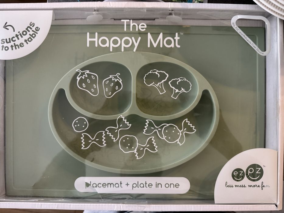 Nowy Happy Mat talerzyk silikonowy dla niemowlat do rozszerzania diety