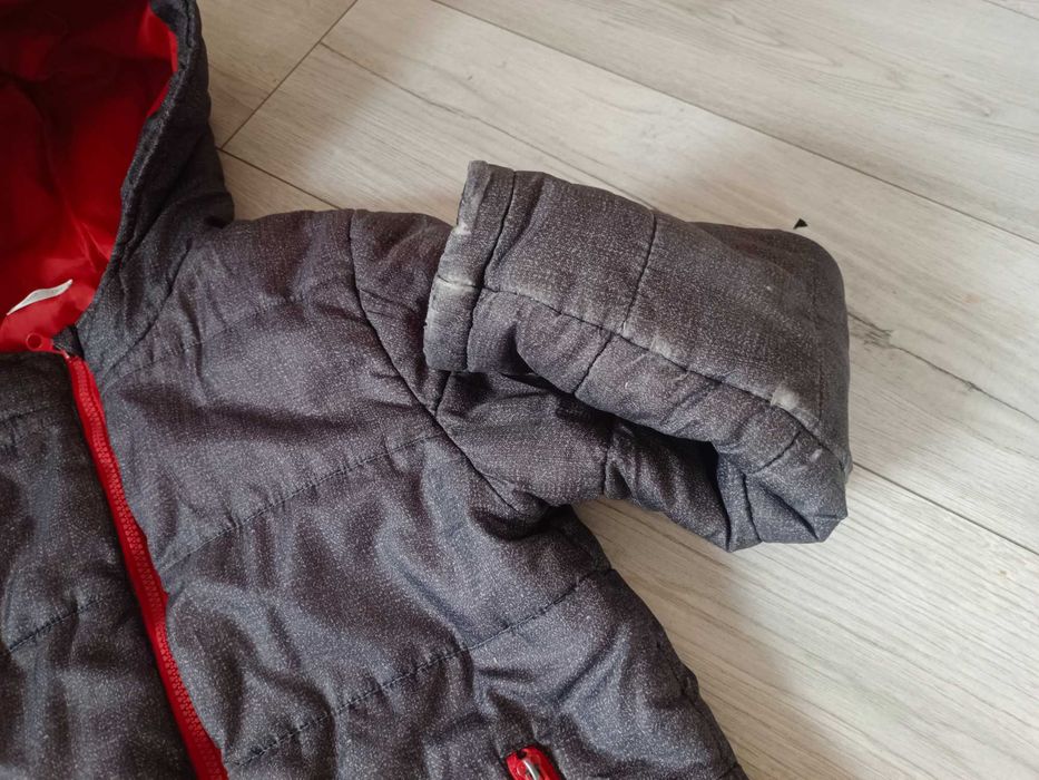 Kurtka przejściowa  chłopięca rozm 152 Pepco szaro czerwona wiosenna