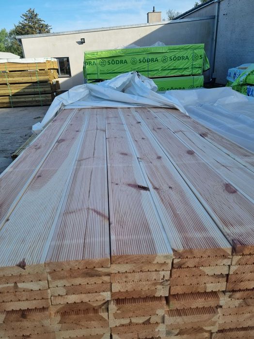 Deska tarasowa sosna | 27x145mm B+ | ryflowana