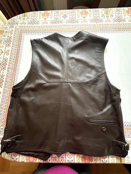 Kamizelka męska z naturalnej skóry brązowa!