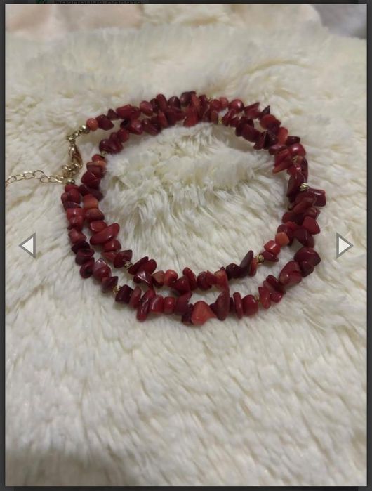 Намисто чокер з натурального коралу крихти