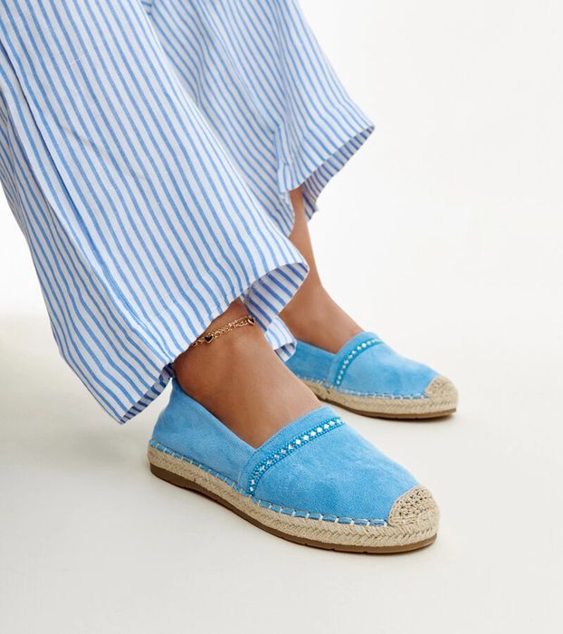 Niebieskie espadryle z cyrkoniami Abia