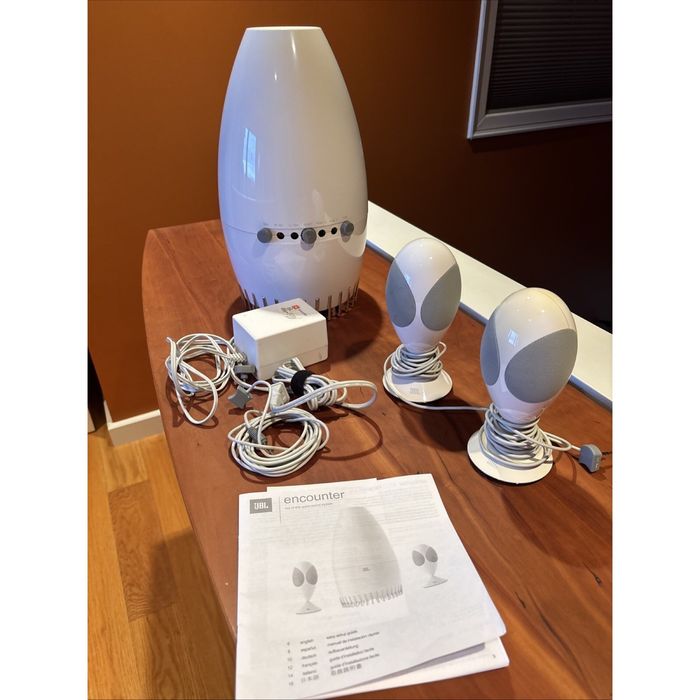 JBL white speakers Alien aproach