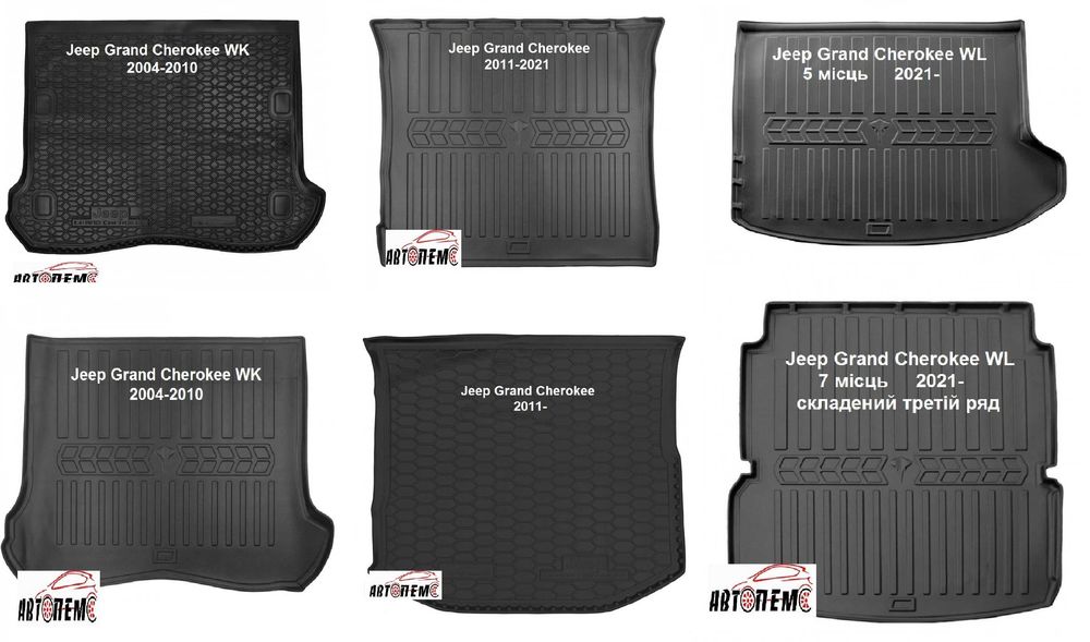 Коврик в багажник Jeep Cherokee Compass Patriot Renegade Wrangler
