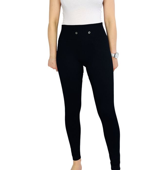 Czarne legginsy z ozdobnymi kółkami S 36