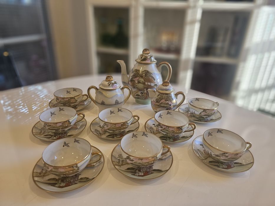 Zestaw do herbaty w stylu kutani Japonia