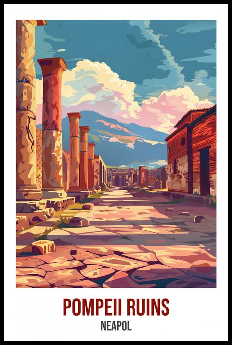Plakat 61x91,5cm Pompeii Ruins, Neapol