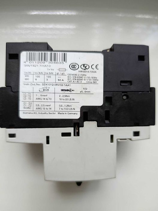 Автоматичний вимикач (выключатель) Siemens  SIRIUS 3RV1421-1HA10