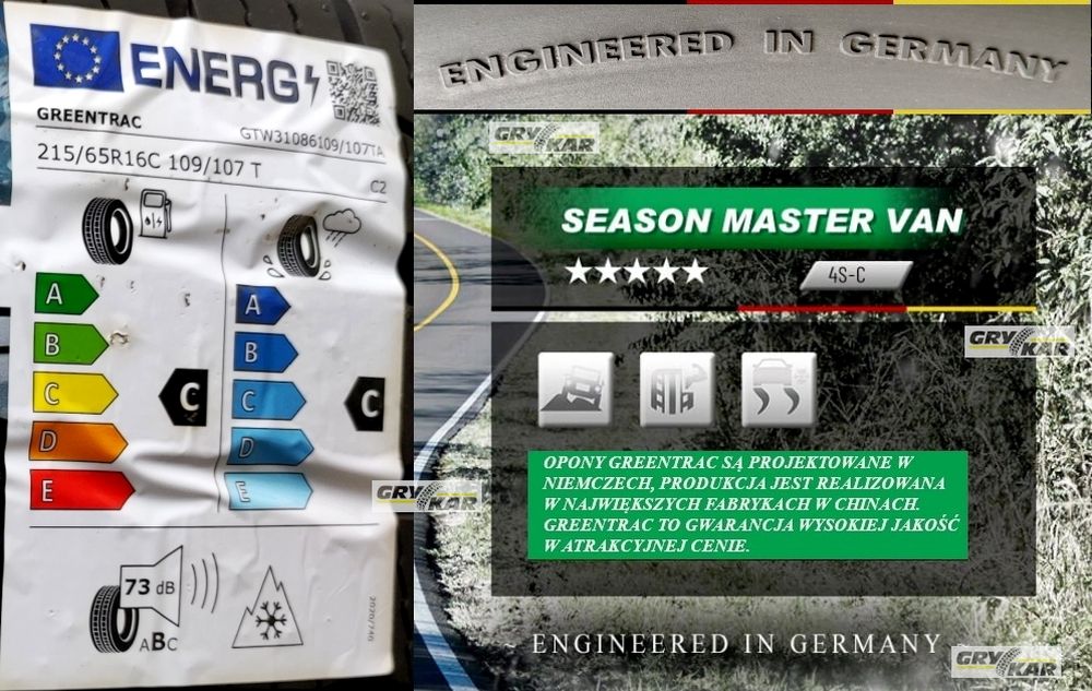 1x 215/65R16C Greentrac Season Master VAN 2025r 3 lata gwar.