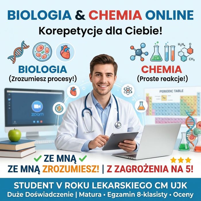 Korepetycje BIOLOGIA & CHEMIA | Student Medycyny | Matura, Egzamin, Poprawa ocen