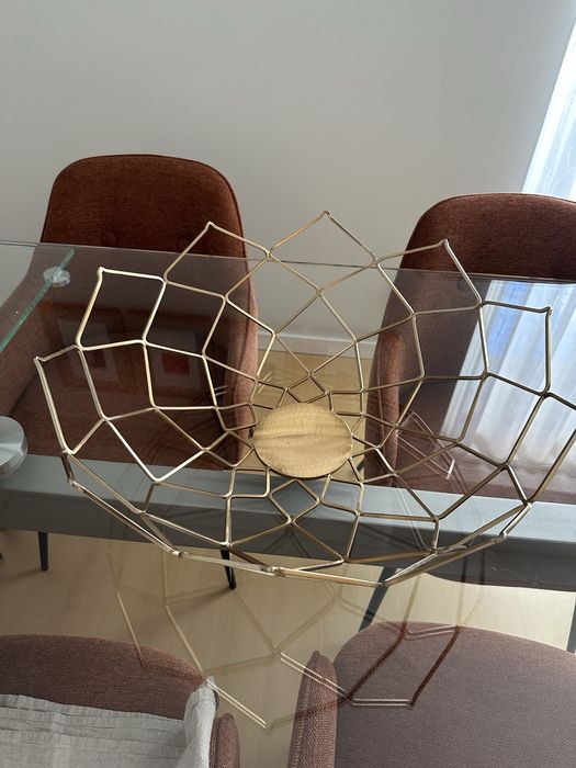 Centro de mesa dourado envelhecido