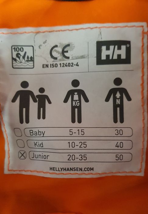 Kamizelka ratunkowa kapok Helly Hansen Junior Safe+ 20-35kg Stan bdb