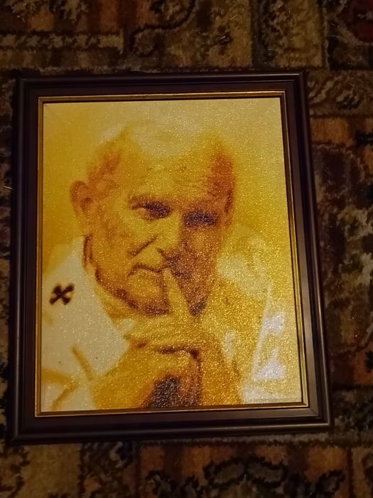 Papież ojciec Święty Jan Paweł II obraz na płótnie w ramie 30x40