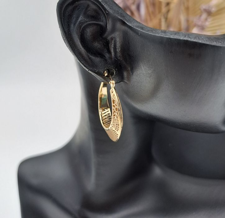 Złote kolczyki / ażurowe koło / złoto 585 / 14K