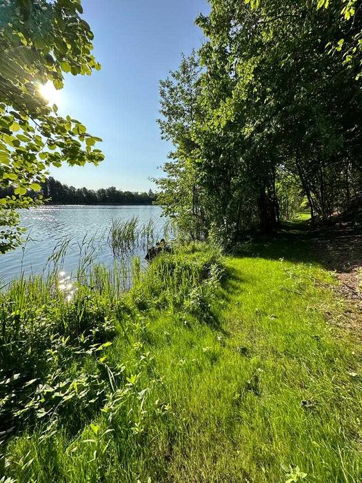 Działka przy linii brzegowej Jeziora Długiego, plaża, widok