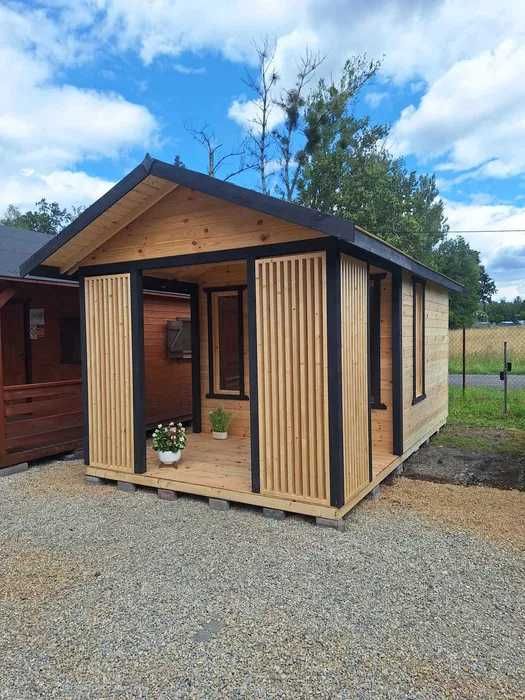 Domek drewniany,narzędziowy,gospodarczy,ogrodowy,magazyn,3x3m+2m taras