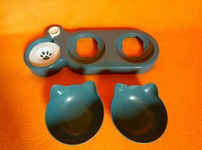 Подвійна підставка годівниця для котів