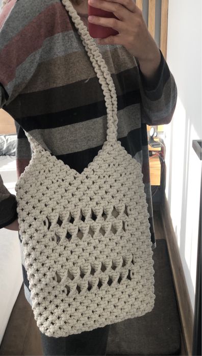 Torebka typu shopper z makramy