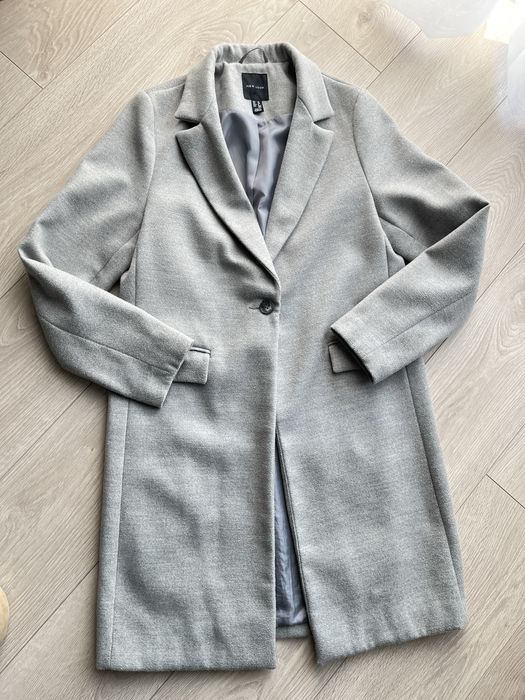 Płaszcz jesienno zimowy M New Look szary długi