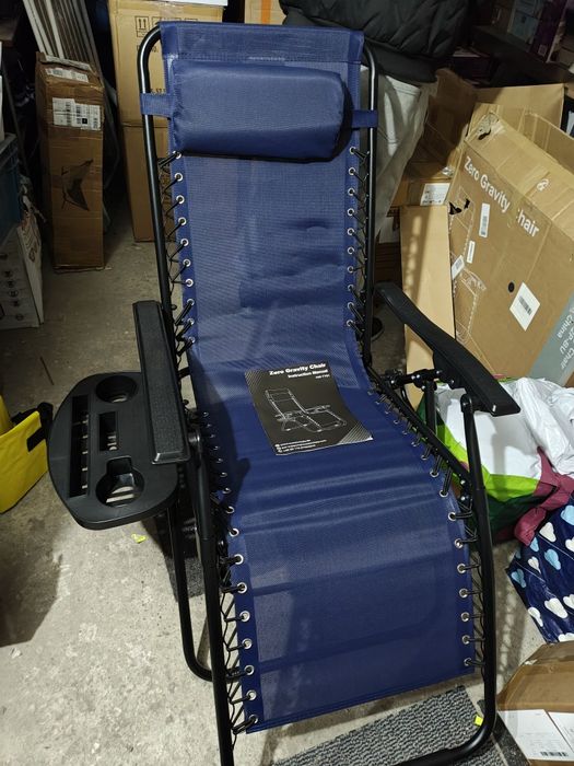 Leżak ogrodowy granatowy