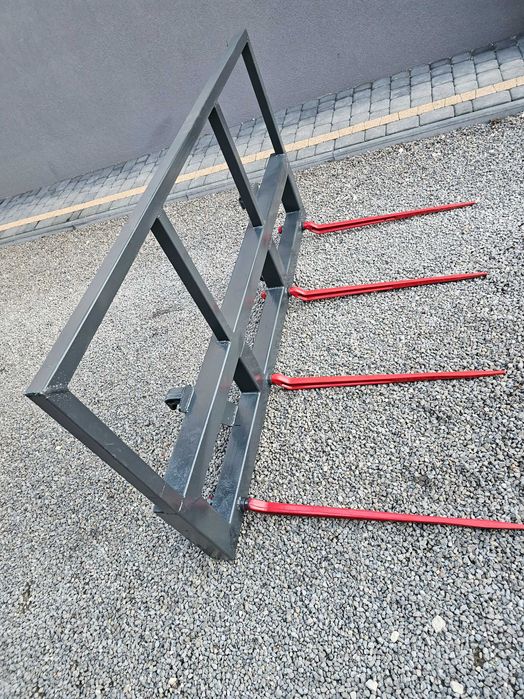 4 tuleje i kły widły do słomy bel siana bali balotów na dwie bele NOWE