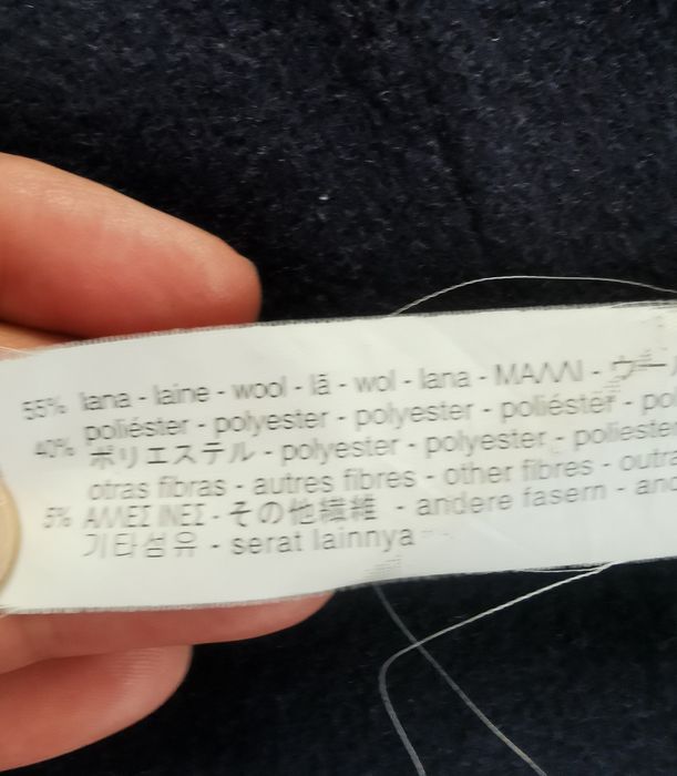 ZARA granatowy płaszcz z wełny oversize