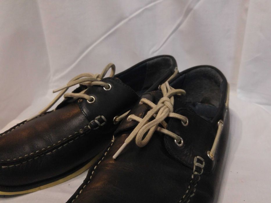 Buty żeglarskie, półbuty męskie skórzane easy