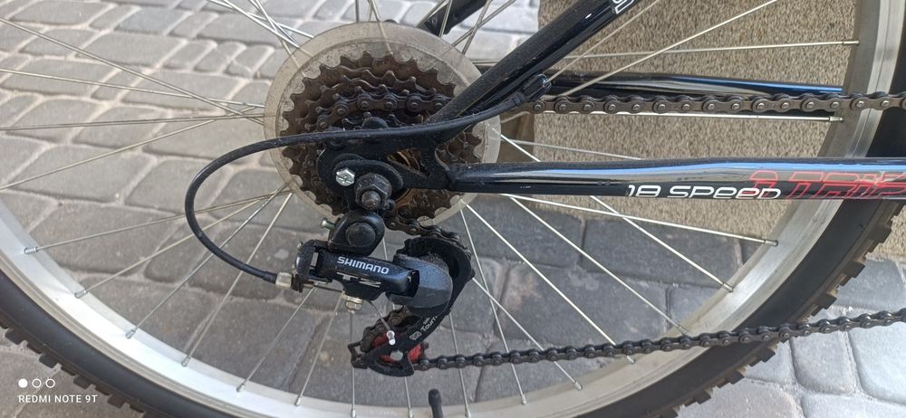 Rower na oryginalnych teleskopach tył i przód ora tarczach hamulcowych