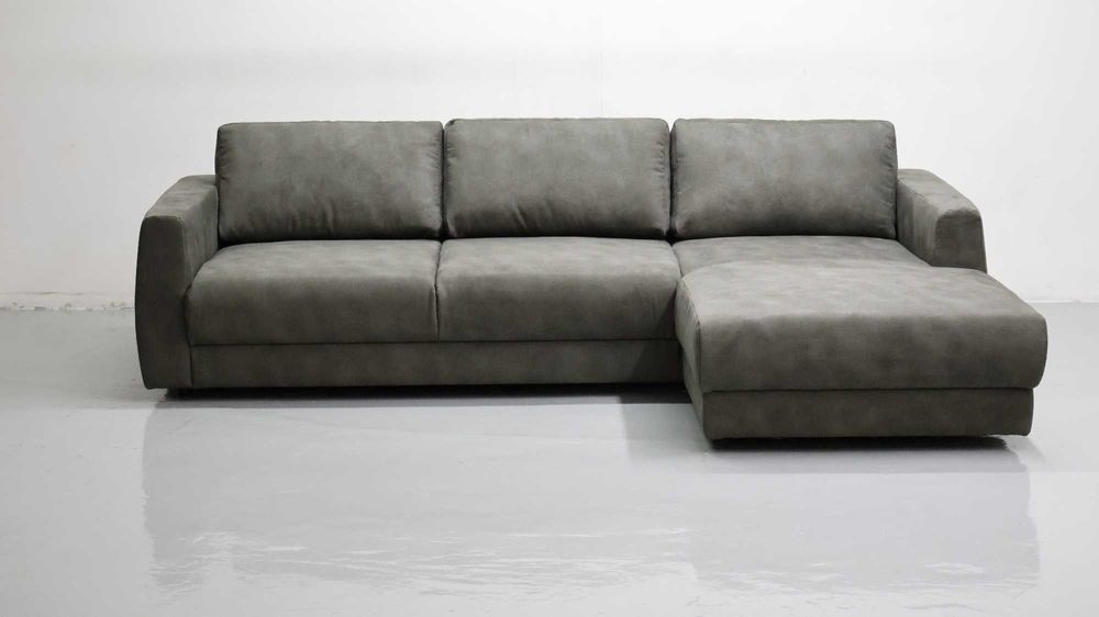 TDO NOWY NOWOCZESNY NAROŻNIK kanapa tkanina popiel z zielenią sofa