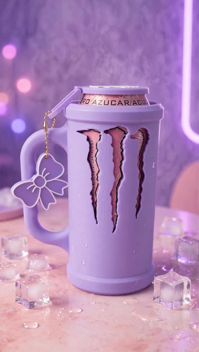 Porta-Latas Monster Energy Personalizado 3D – Roxo