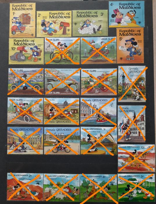 Поштові марки блоки Disney Дісней мультики негашені негашеные марки