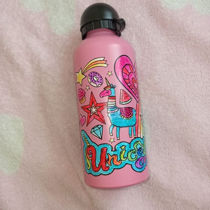 Zestaw. Torebka błyszcząca + Bidon Jednorożec