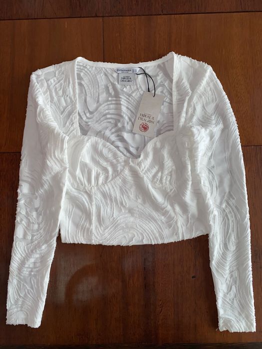 Camisola stradivarious house of cards branca M