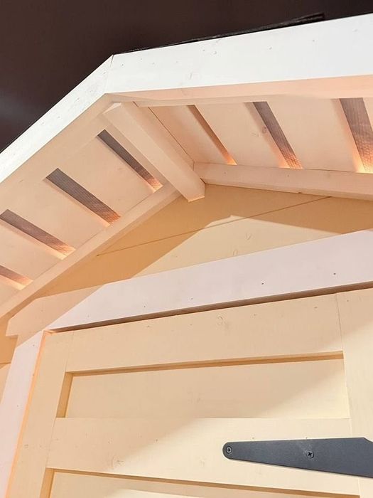 Дачный туалет 120*120 "Большой домик айвори" с козырьком.