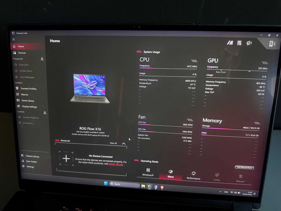 ASUS ROG Flow X16 (Ecrã Mini-LED) | i9, RTX 4070, 64GB RAM | Como Novo