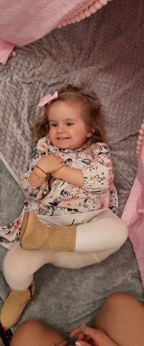 Sukienka handmade 86 92 róże kwiaty falbany dresówka roczek